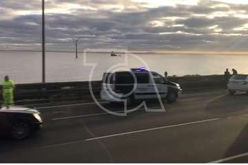 Colisión múltiple en la GC-1, a la altura de la potabilizadora de Jinámar, en dirección sur/TA.